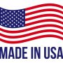 Made in USA icon with American flag. Vector logo or premium quality warranty label for package design